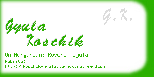 gyula koschik business card